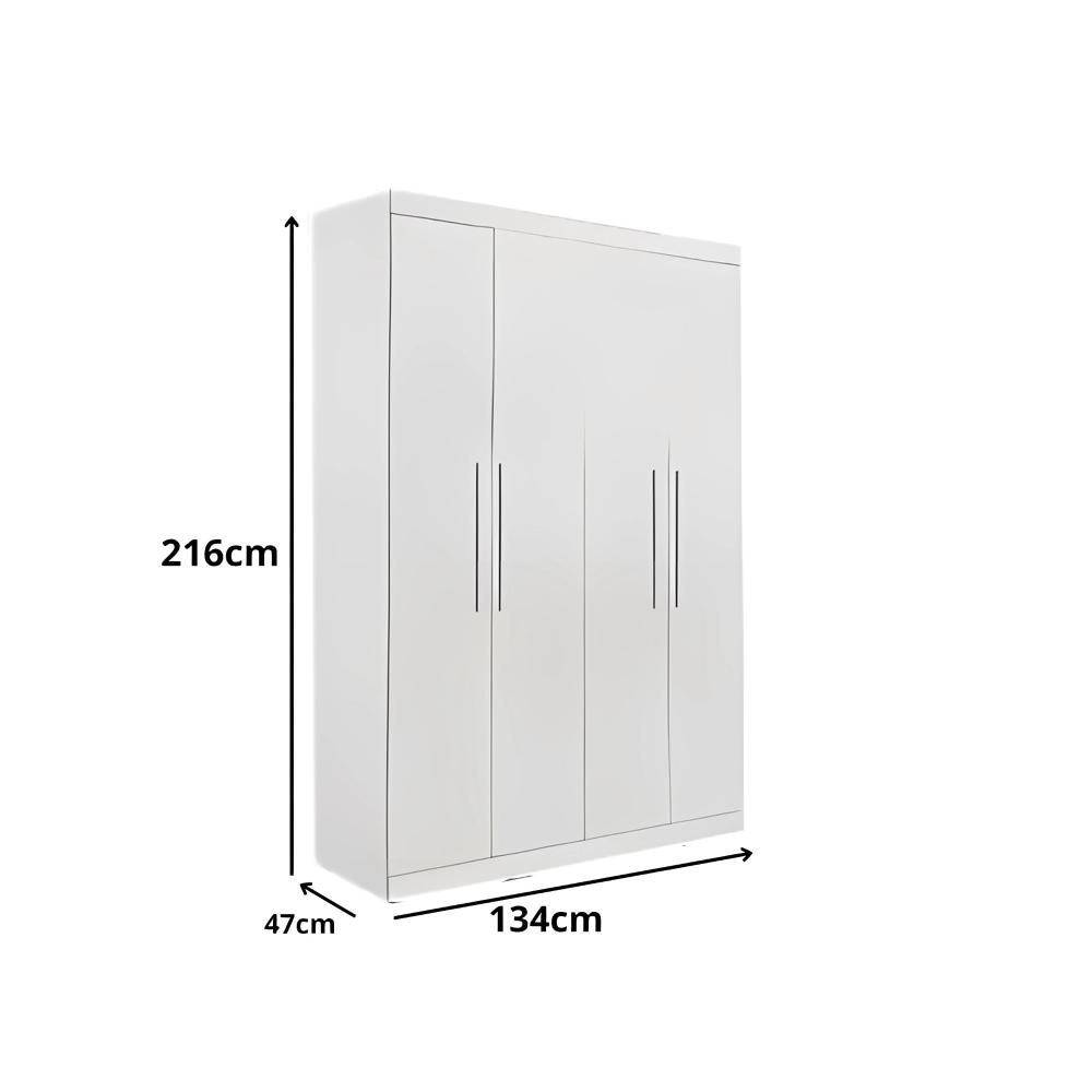 Guarda Roupa 4 Portas 3 Gavetas Ubatuba Valverde Branco