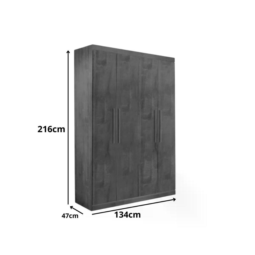 Guarda Roupa 4 Portas 3 Gavetas Ubatuba Valverde Canion