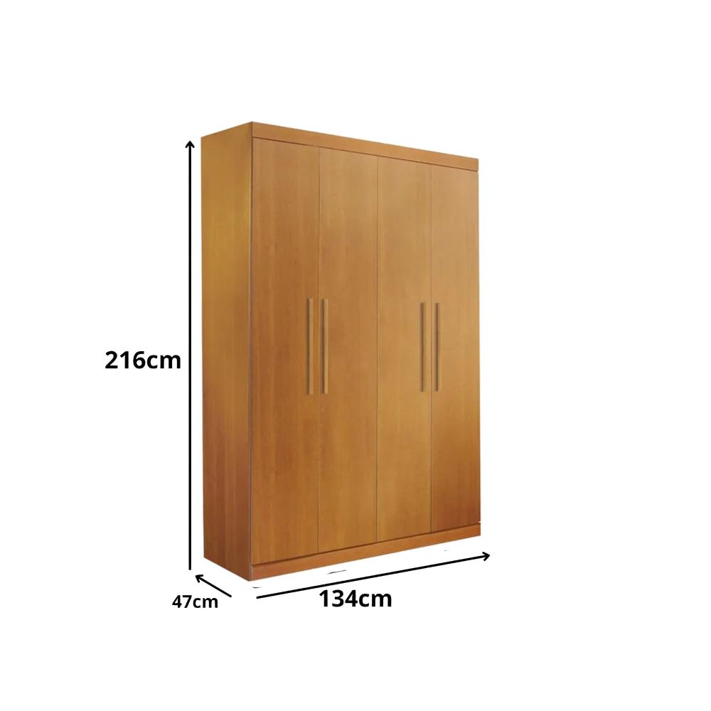 Guarda Roupa 4 Portas 3 Gavetas Ubatuba Valverde Cinamono