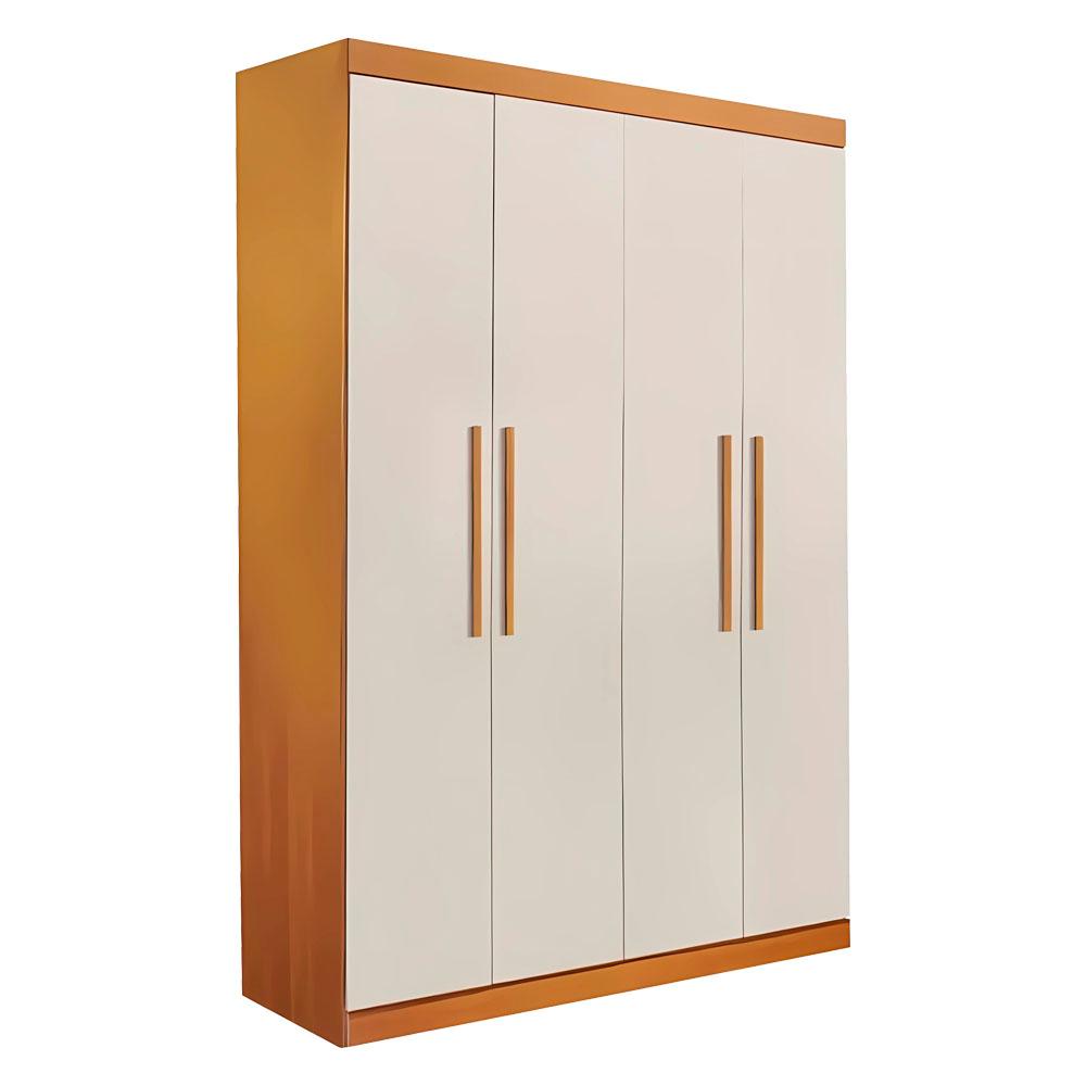 Guarda Roupa 4 Portas 3 Gavetas Ubatuba Valverde Cinamono Off White