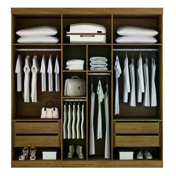 Guarda Roupa 6 Portas 4 Gavetas Belém Valverde Branco