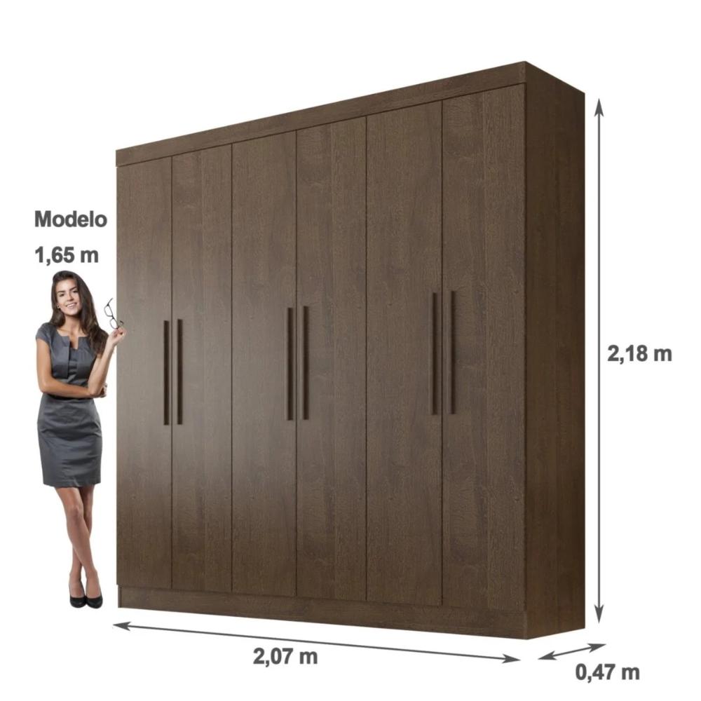 Guarda Roupa 6 Portas 4 Gavetas Belém Valverde Canion