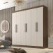 Guarda Roupa 6 Portas 4 Gavetas Belém Valverde Canion Off White