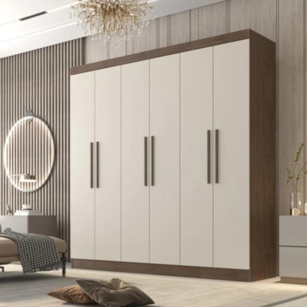 Guarda Roupa 6 Portas 4 Gavetas Belém Valverde Canion Off White
