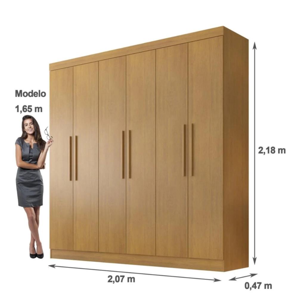 Guarda Roupa 6 Portas 4 Gavetas Belém Valverde Cinamomo