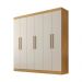 Guarda Roupa 6 Portas 4 Gavetas Belém Valverde Cinamomo Off White
