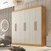 Guarda Roupa 6 Portas 4 Gavetas Belém Valverde Cinamomo Off White
