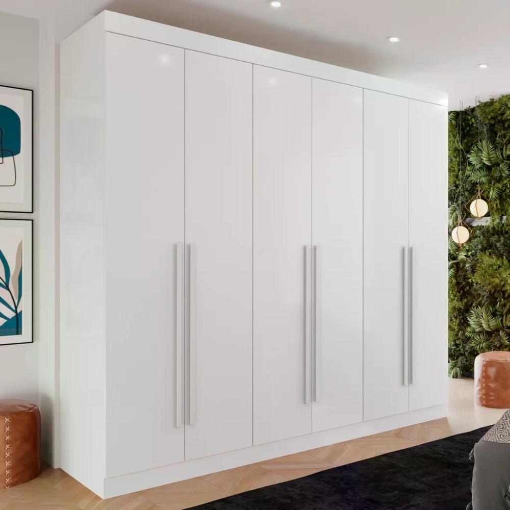 Guarda Roupa 6 Portas 4 Gavetas Uberaba Valverde Branco