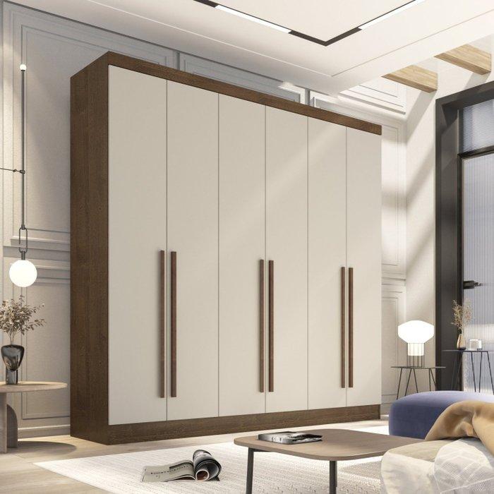 Guarda Roupa 6 Portas 4 Gavetas Uberaba Valverde Canion Off White