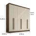Guarda Roupa 6 Portas 4 Gavetas Uberaba Valverde Canion Off White