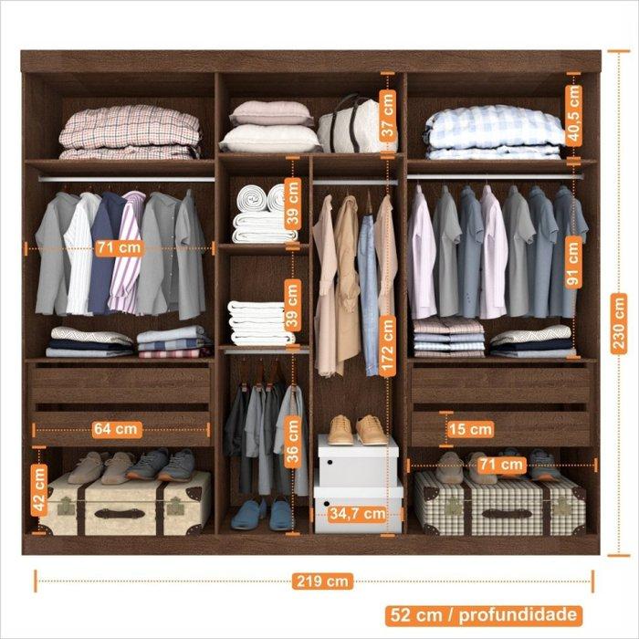 Guarda Roupa 6 Portas 4 Gavetas Uberaba Valverde Canion Off White