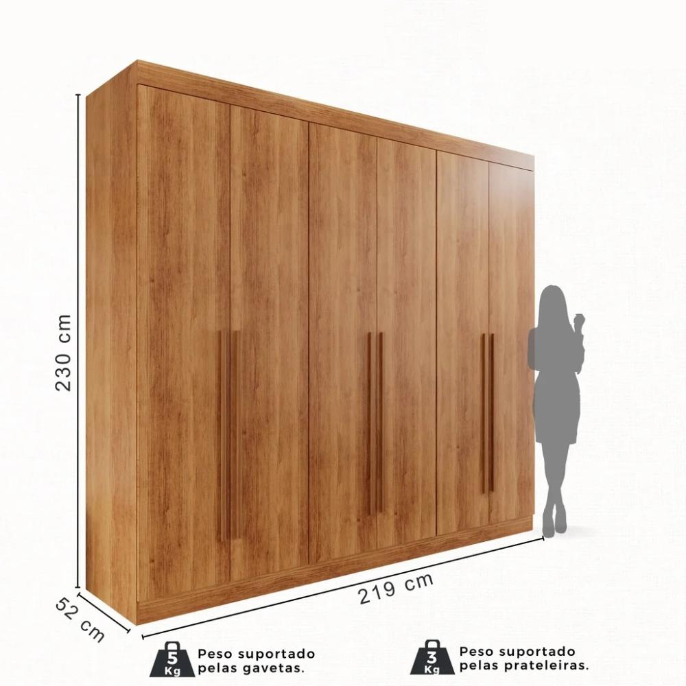 Guarda Roupa 6 Portas 4 Gavetas Uberaba Valverde Cinamomo