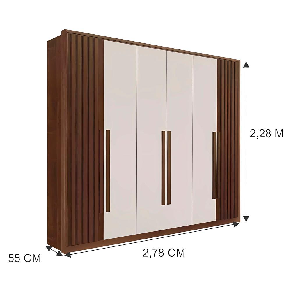 Guarda Roupa 6 Portas 6 Gavetas Anápolis Ripado Valverde Canion Off White