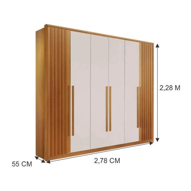 Guarda Roupa 6 Portas 6 Gavetas Anápolis Ripado Valverde Cinamono Off White