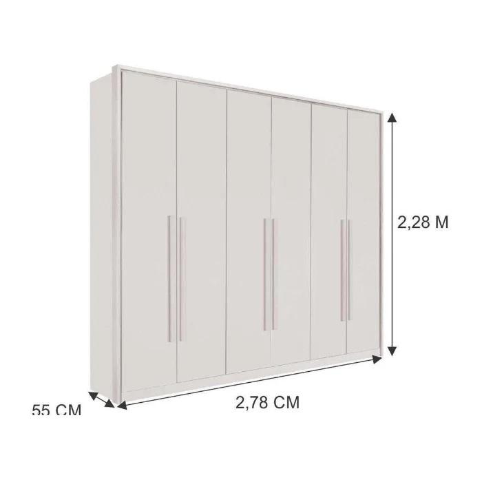 Guarda Roupa 6 Portas 6 Gavetas Anápolis Valverde Branco
