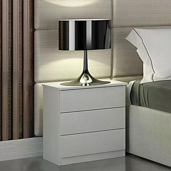 Mesa de Cabeceira 028 com 3 Gavetas Valverde Branco