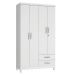 Guarda-Roupa Solteiro 4PT 2GV Infantil Line Branco