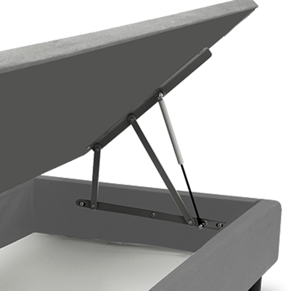 Base para Cama Box Solteiro King com Baú Lift Cinza