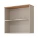 Armário Aéreo Bella 80cm 2 Portas Basculantes Off White/Freijó com Vidro - MGM