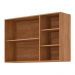 Armário Aéreo Brilhante 120cm 2 Portas Cinamomo/Platina com Vidro Reflecta e Nichos - MGM