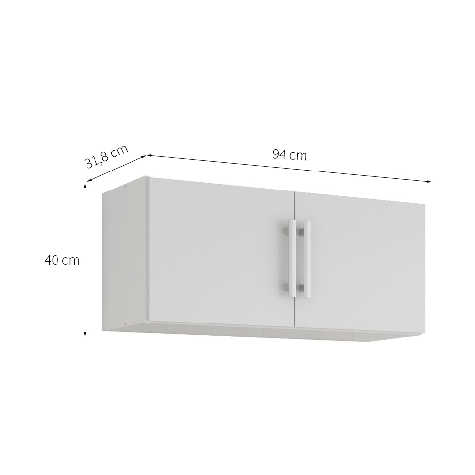 Armário Aéreo Flex 2 Portas Branco