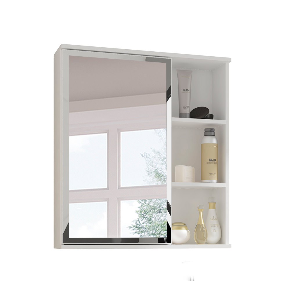 Armário de Banheiro Treviso com Espelho 1 PT Branco