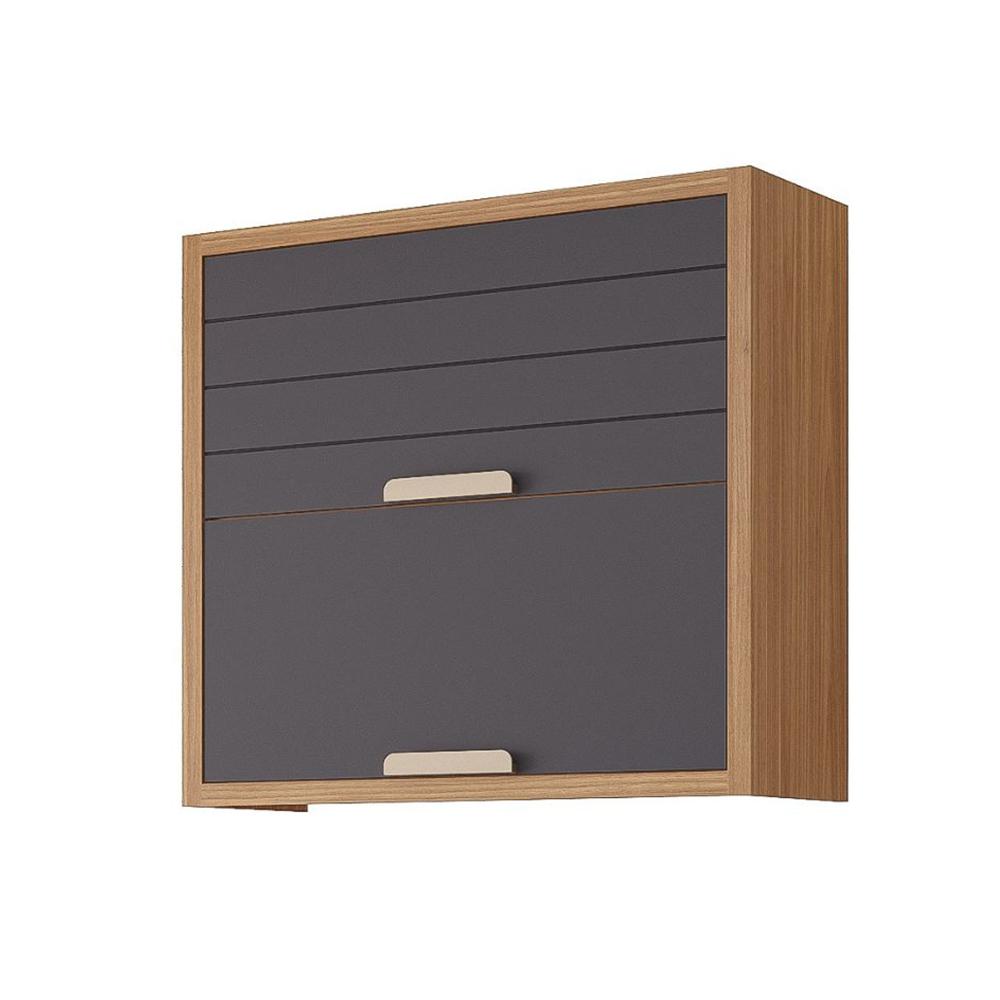 Armario Aereo Divina 80 cm com 2 Portas Freijo/Titanium