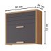 Armario Aereo Divina 80 cm com 2 Portas Freijo/Titanium