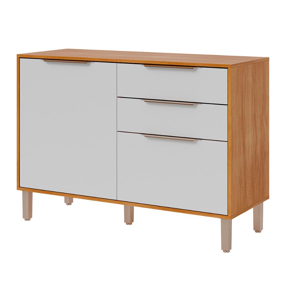 Balcão Divina 120 cm Para Cozinha com 2 Portas e 2 Gavetas Cinamomo/Branco