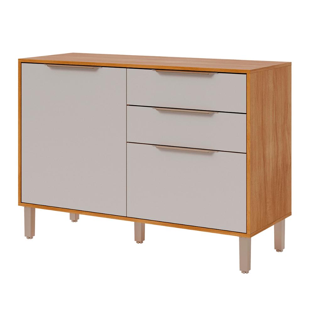 Balcão Divina 120 cm Para Cozinha com 2 Portas e 2 Gavetas Cinamomo/Off White