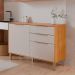 Balcão Divina 120 cm Para Cozinha com 2 Portas e 2 Gavetas Cinamomo/Off White