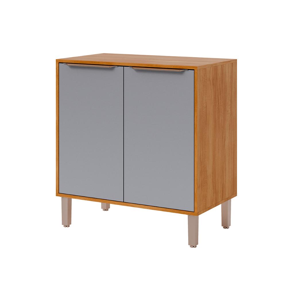 Balcão Divina 80 cm Para Cozinha com 2 Portas Cinamomo/Platina