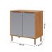 Balcão Divina 80 cm Para Cozinha com 2 Portas Cinamomo/Platina