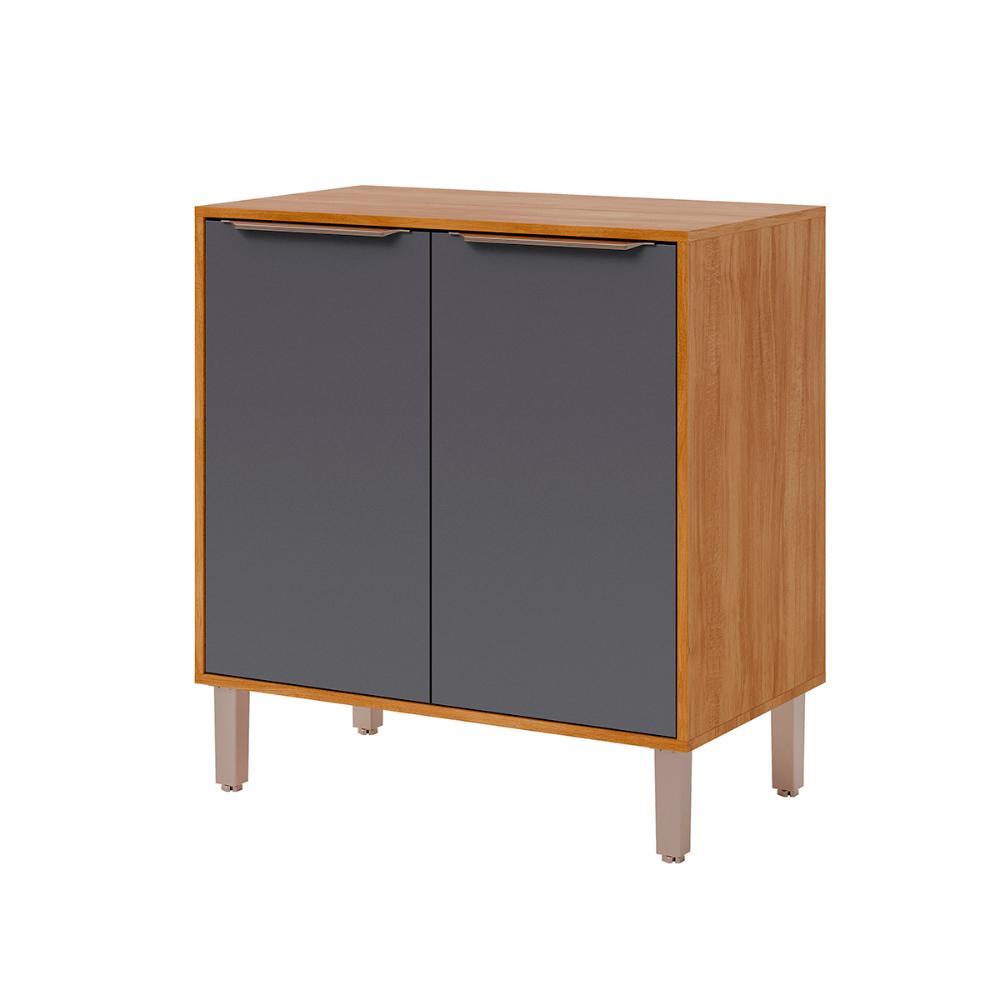 Balcão Divina 80 cm Para Cozinha com 2 Portas Cinamomo/Titanium