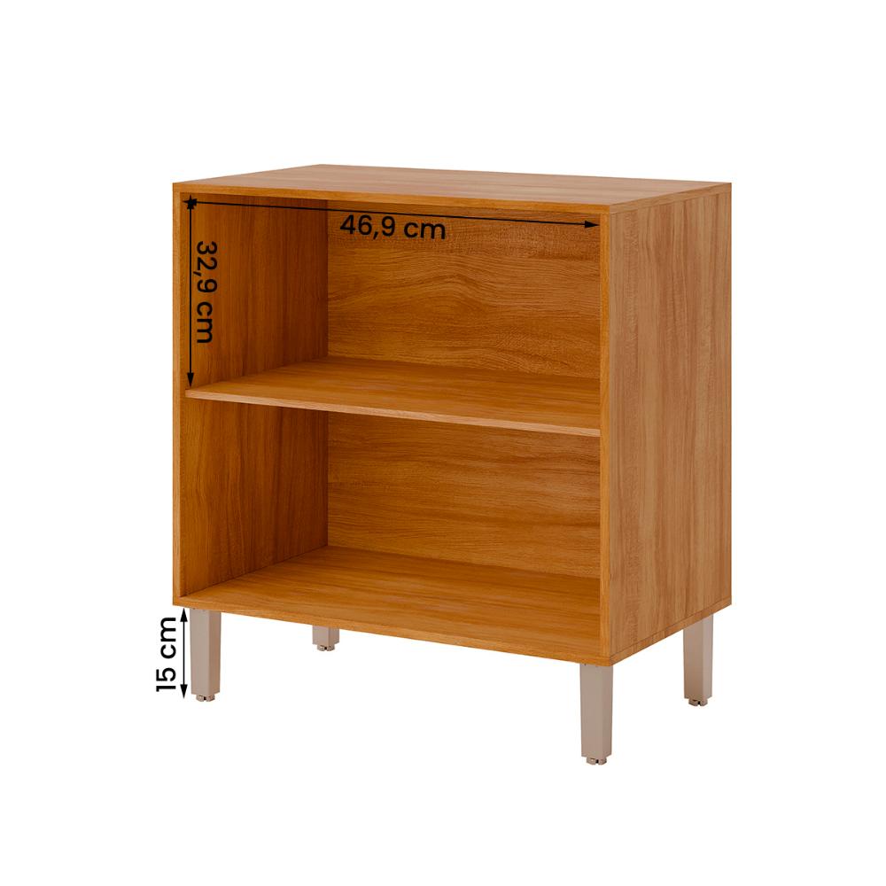 Balcão Divina 80 cm Para Cozinha com 2 Portas Cinamomo/Titanium