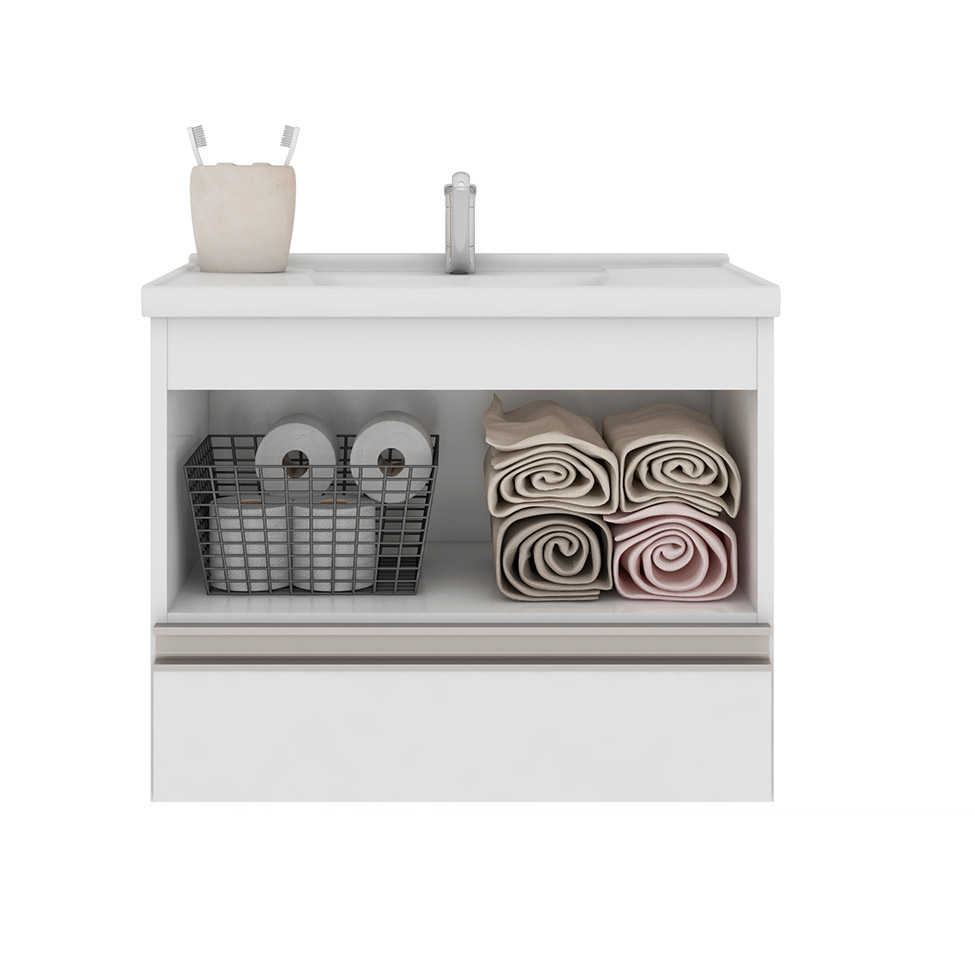 Gabinete de Banheiro Messina 1 PT 1 GV Branco