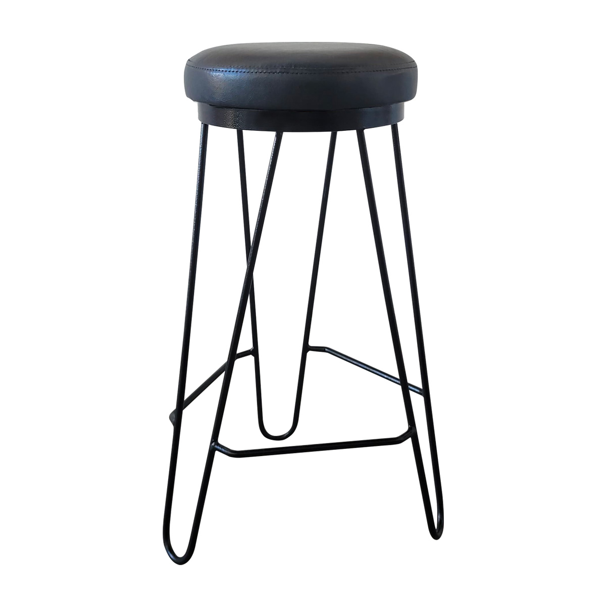 Banqueta Média para Cozinha Bar Balcão Bistrô Mesa Hairpin Preto