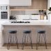 Banqueta Média para Cozinha Bar Balcão Bistrô Mesa Hairpin Preto