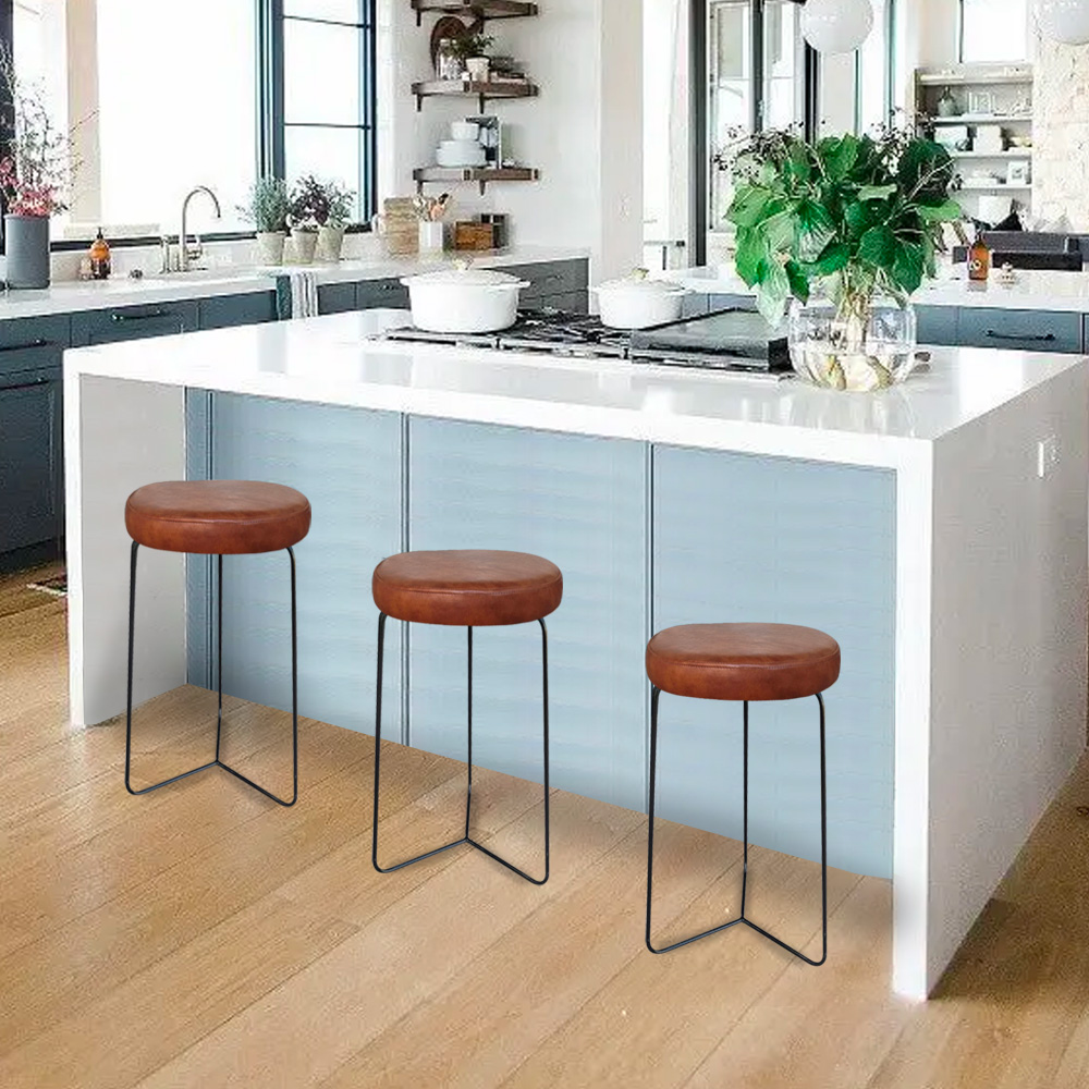 Kit 2 Banqueta Banco Aço Média Cozinha Bar Balcão 60cm Altura