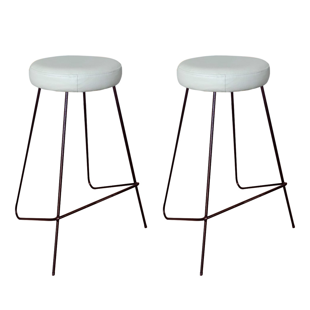 Kit 2 Banqueta Banco Aço Média Cozinha Bar Balcão 61cm Bege