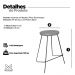 Kit 2 Banqueta Banco Aço Média Cozinha Bar Balcão 61cm Pinus