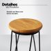 Kit 2 Banquetas Média para Cozinha Bar Balcão Bistrô Hairpin Pinus Carvalho