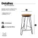 Kit 2 Banquetas Média para Cozinha Bar Balcão Bistrô Hairpin Pinus Carvalho