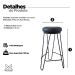 Kit 2 Banquetas Média para Cozinha Bar Balcão Bistrô Hairpin Preto