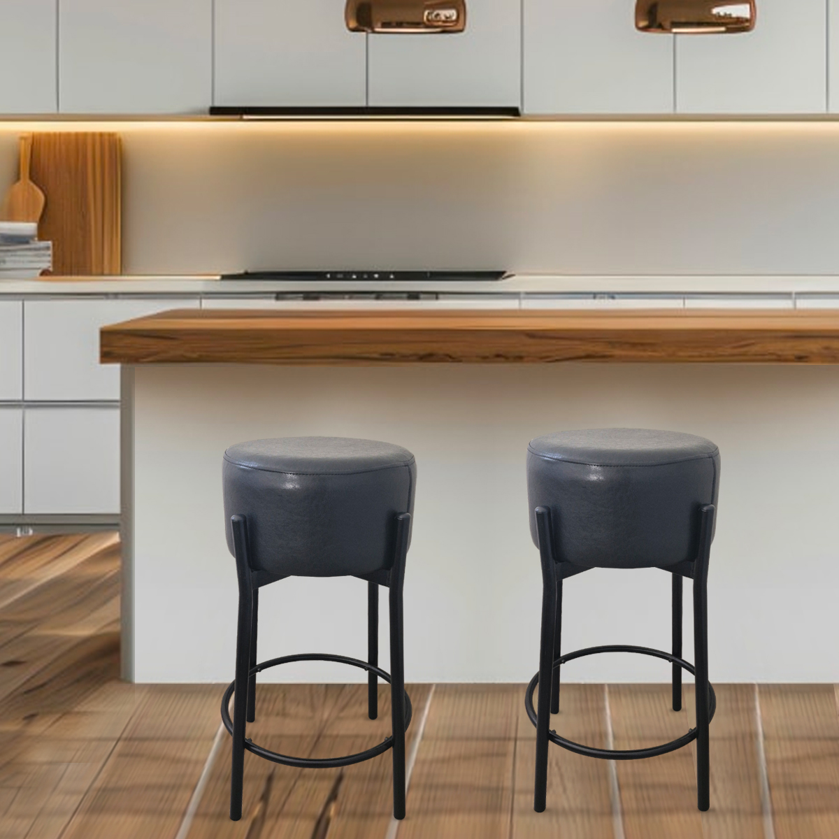 Kit 2 Banquetas para Cozinha Balcão Bistrô Bancada Dre Média Preta