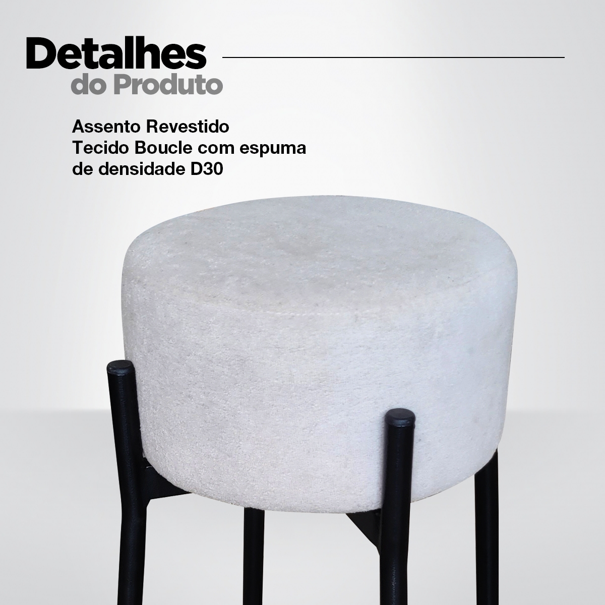 Kit 2 Banquetas para Cozinha Bar Balcão Bistrô Bancada Bouclê Média Gelo