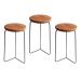 Kit 3 Banqueta Banco Aço Média Cozinha Bar Balcão 60cm Altura