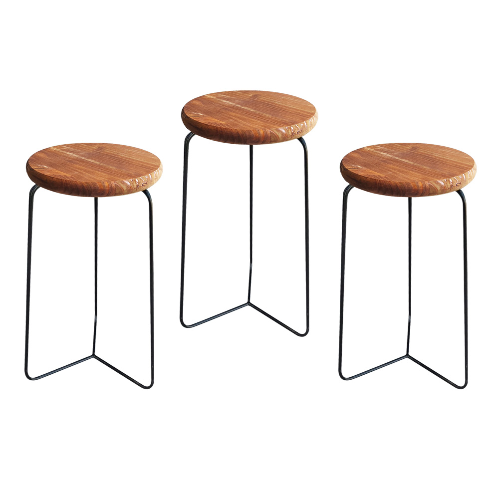 Kit 3 Banqueta Banco Aço Média Cozinha Bar Balcão 60cm Altura