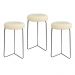 Kit 3 Banqueta Banco Aço Média Cozinha Bar Balcão 60cm Bege