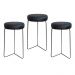 Kit 3 Banqueta Banco Aço Média Cozinha Bar Balcão 60cm Preta